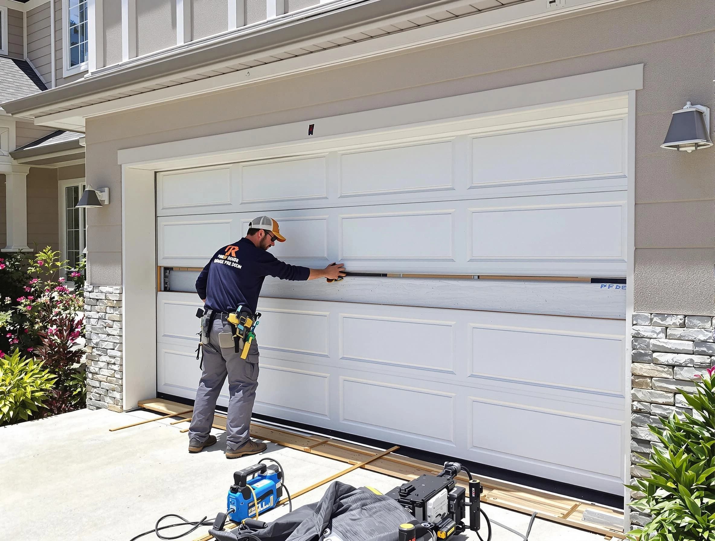 Chartiers Garage Door Repair team performing complete garage door replacement at Chartiers residence