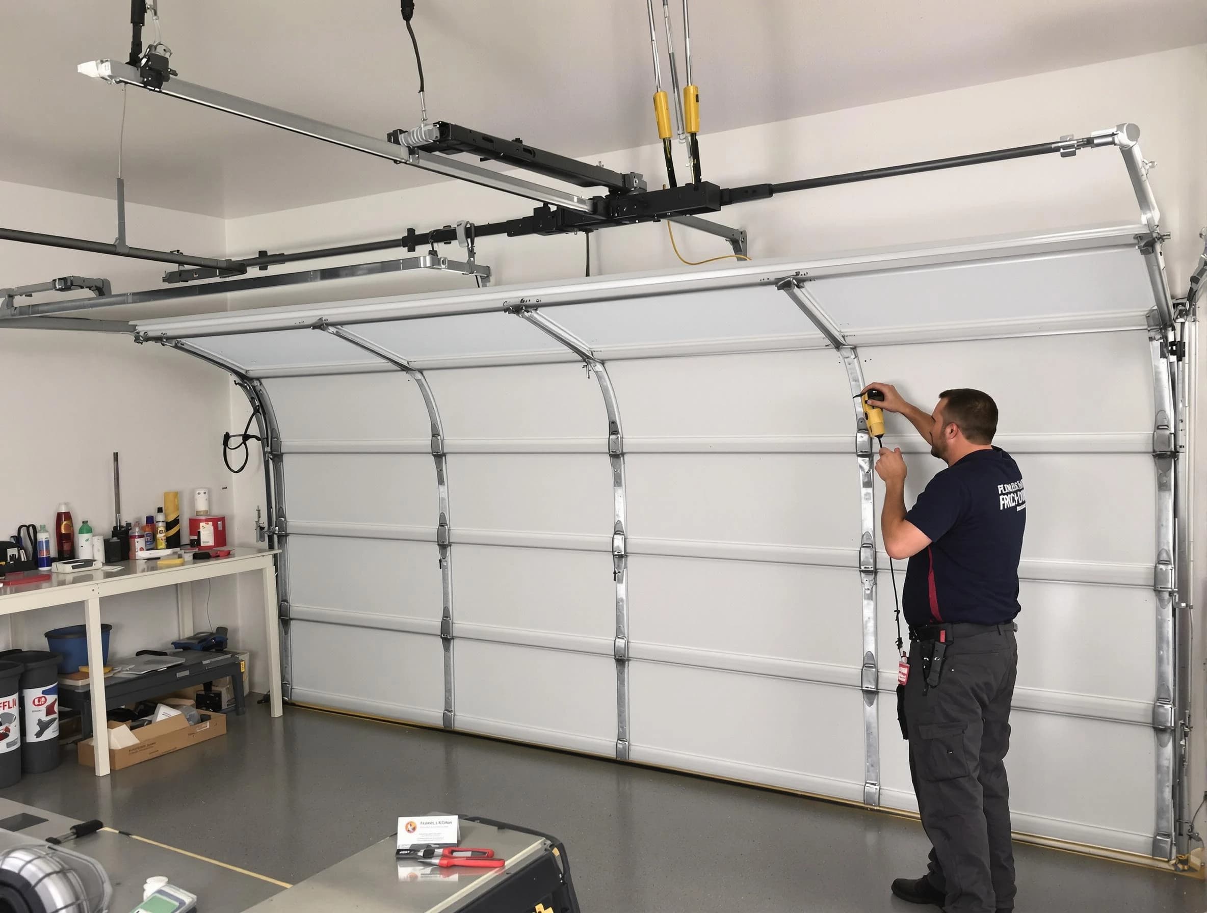 Chartiers Garage Door Repair certified technician performing overhead door system repair in Chartiers
