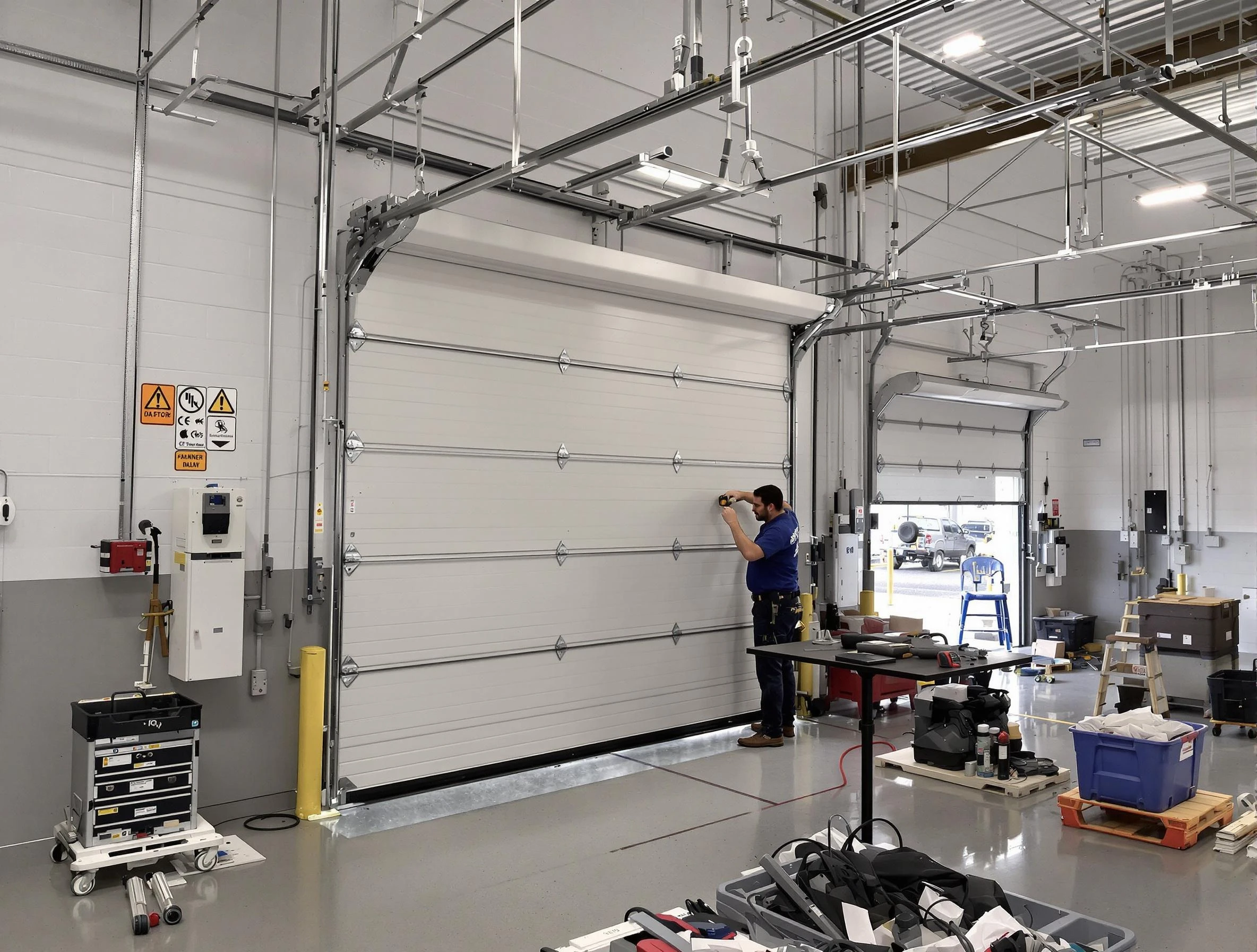 Commercial garage door repair being performed by Chartiers Garage Door Repair expert in Chartiers