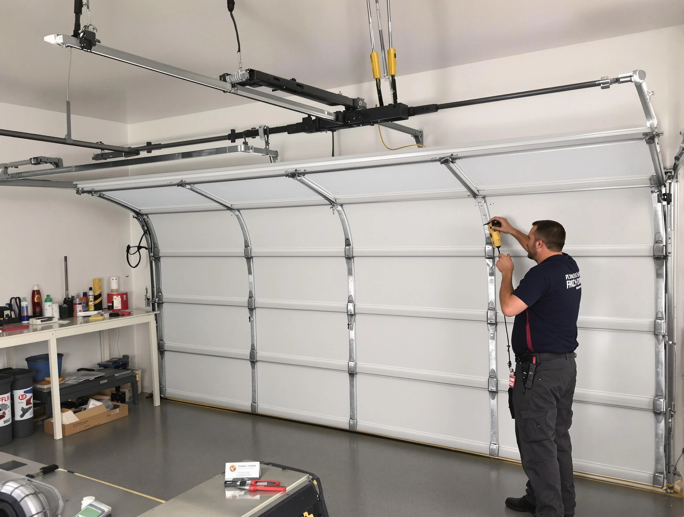 Chartiers Garage Door Repair certified technician performing overhead door system repair in Chartiers